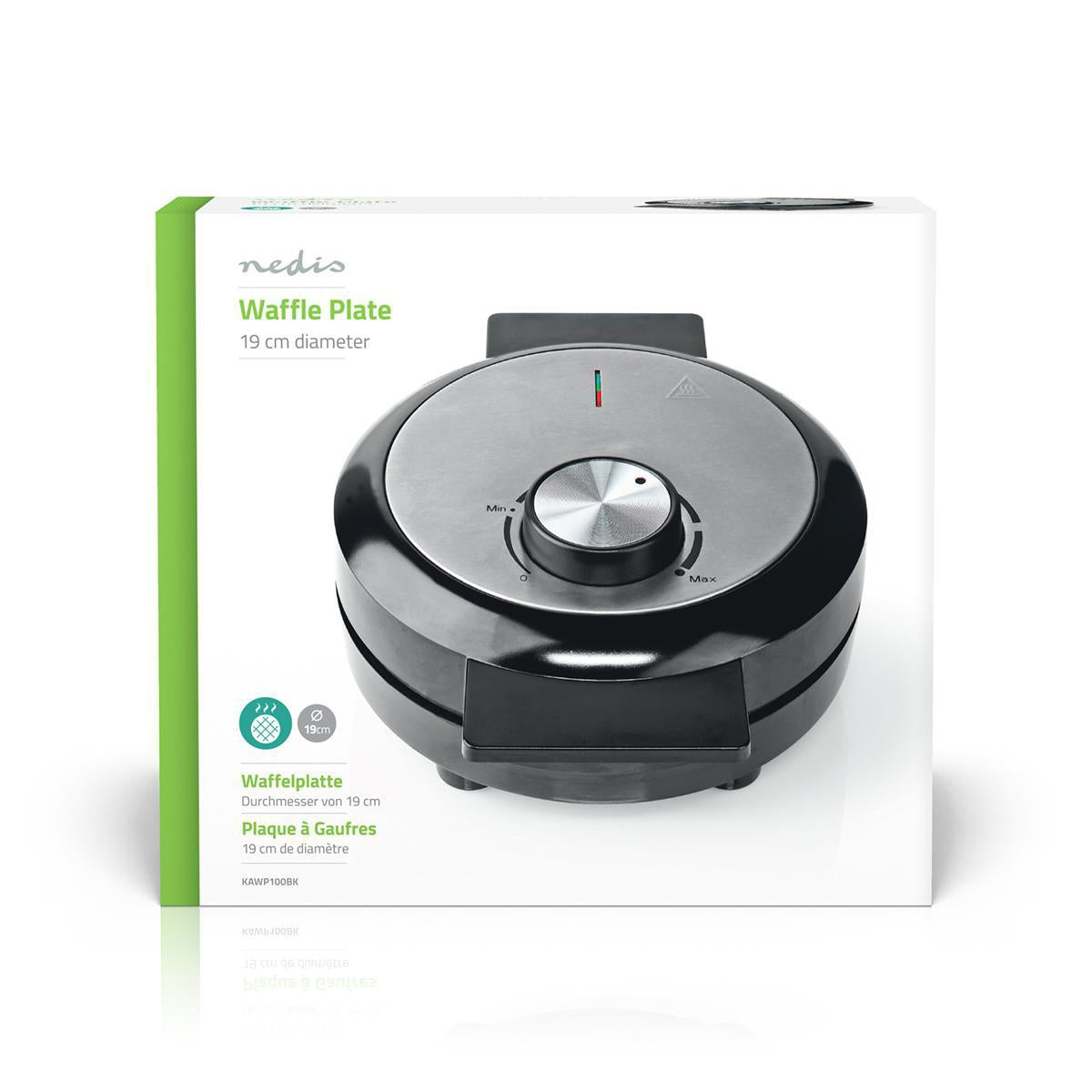 Waffle Iron | 5 Heart shaped waffles | 19 cm | 1000 W | Automatic temperature control | Aluminum / Plastic