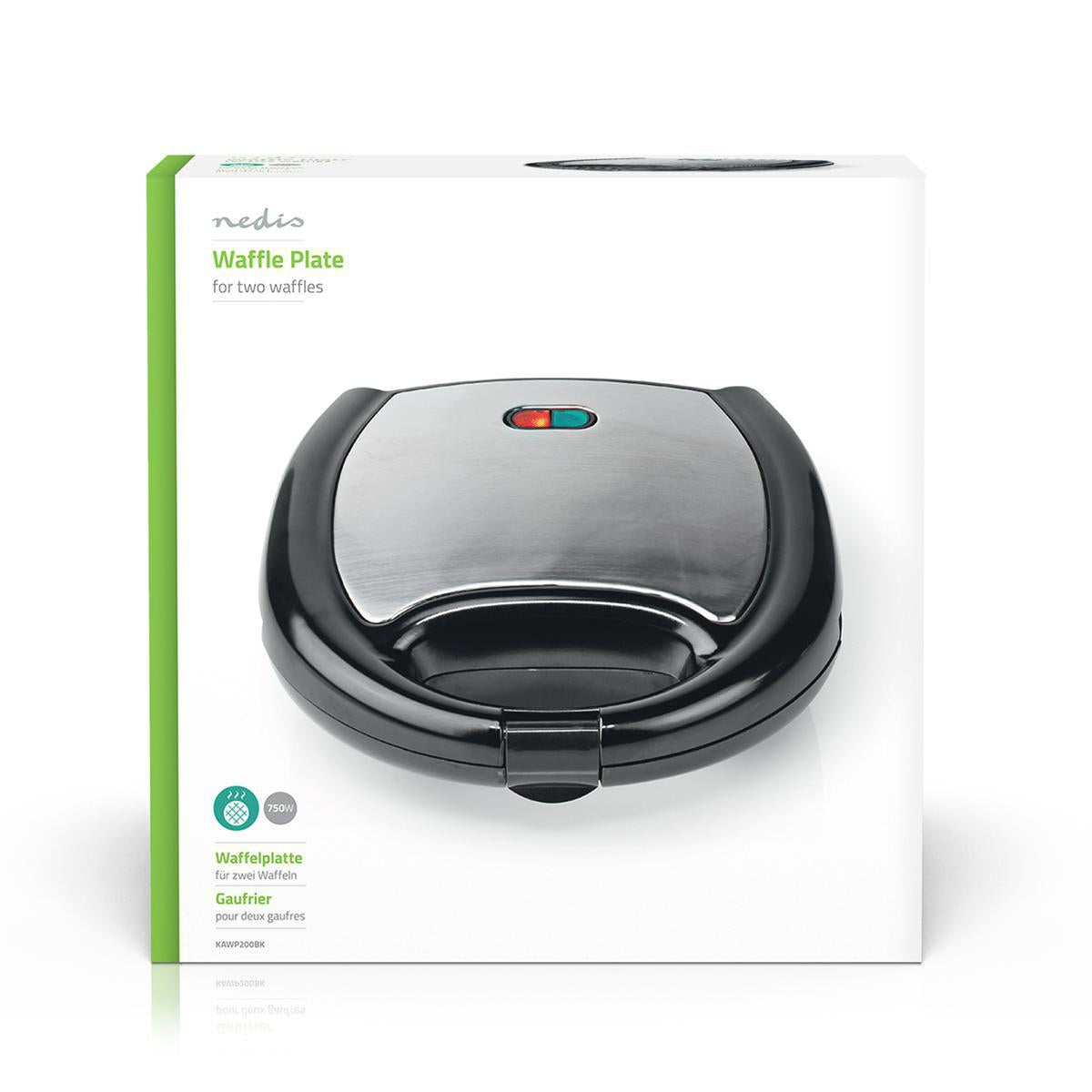 Waffle Iron | Belgian Waffles | 22 x 12 cm | 750 W | Automatic temperature control | Aluminum / Plastic