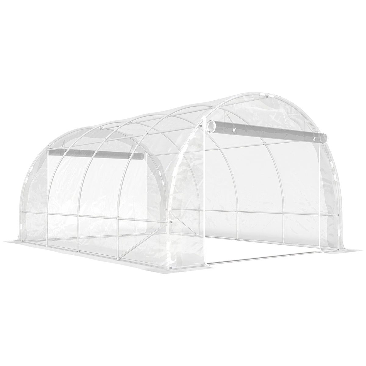Walk-In Polytunnel Greenhouse, Steel Frame, UV PE Cover