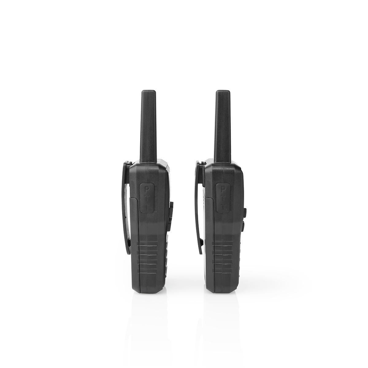 Walkie Talkie Set | 2 handsets | Up to 10 km | Frequency channels: 8 | PTT / VOX | Up to 6 hours | Charging base included | Headphone jack | Black