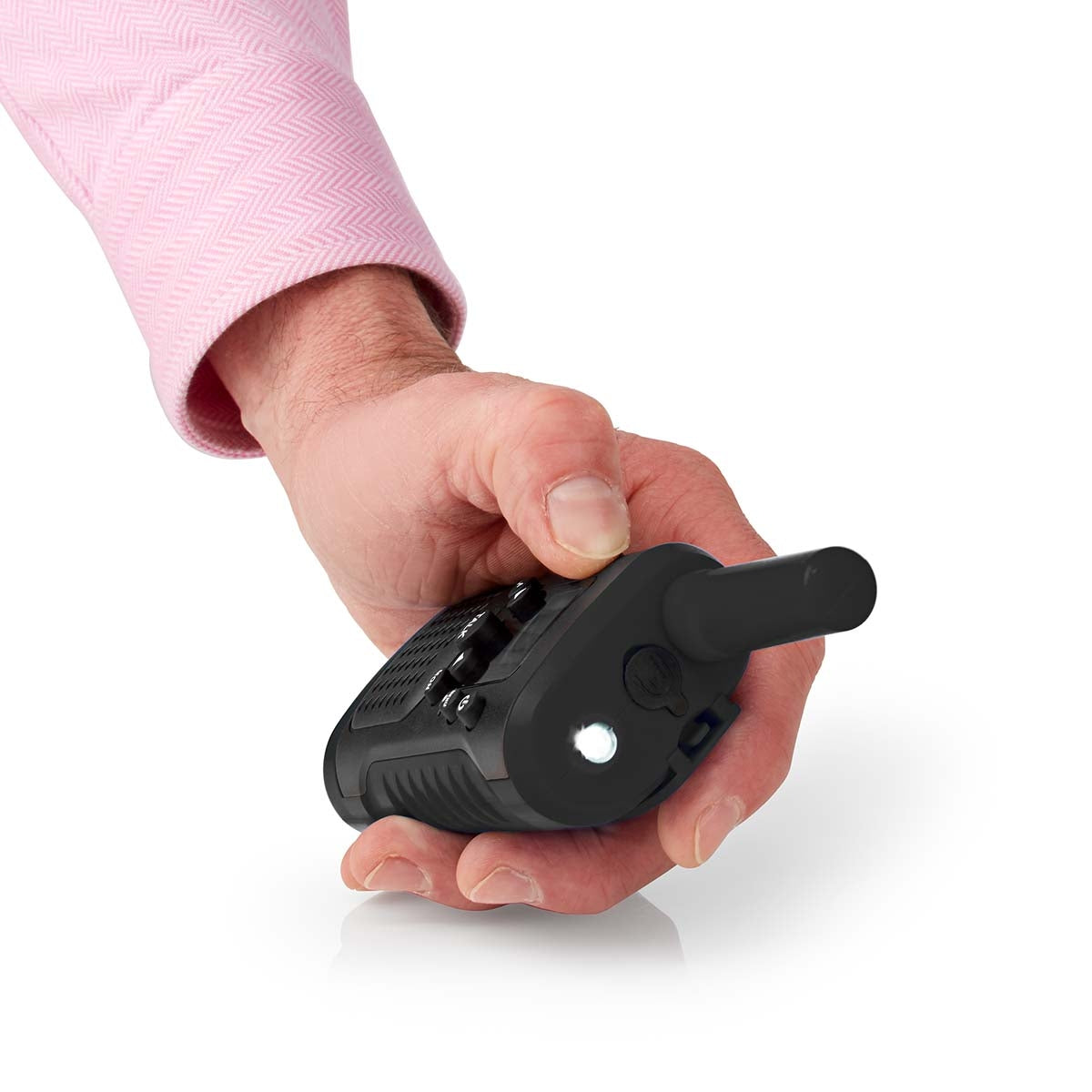 Walkie Talkie Set | 2 handsets | Up to 6 km | Frequency channels: 8 | PTT / VOX | Up to 3 hours | Headphone jack | 2 Headset | Black