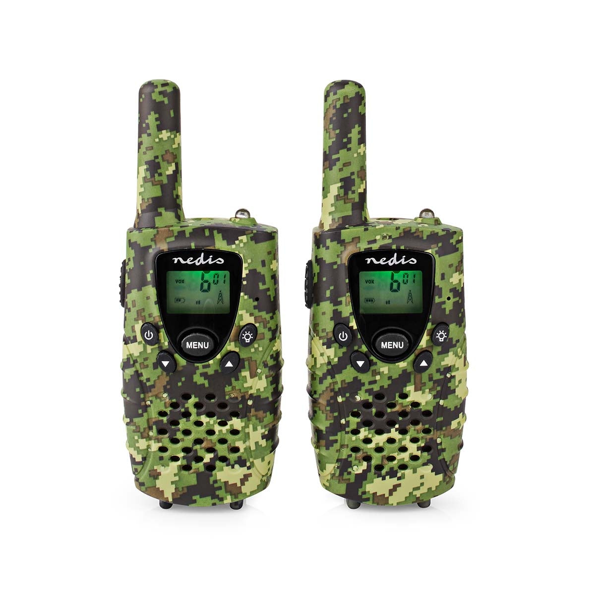 Walkie Talkie Set | 2 handsets | Up to 8 km | Frequency channels: 8 | PTT / VOX | Up to 2.5 hours | Headphone jack | 2 Headset | Suitcase included | Green
