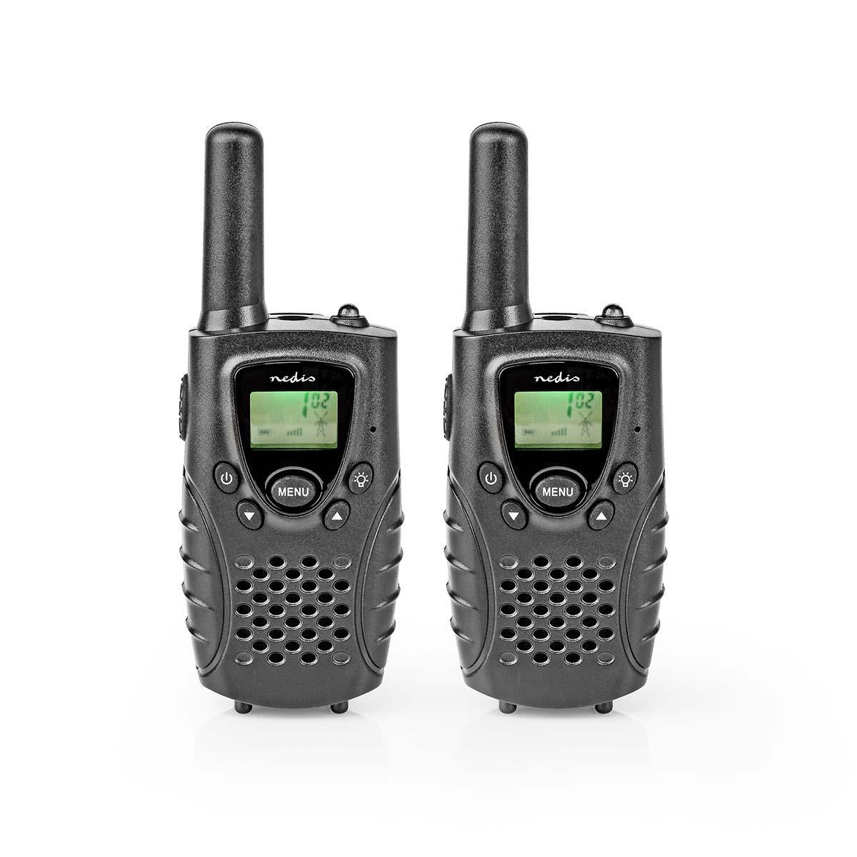 Walkie Talkie Set | 2 handsets | Up to 8 km | Frequency channels: 8 | PTT / VOX | Up to 2.5 hours | Headphone jack | Black