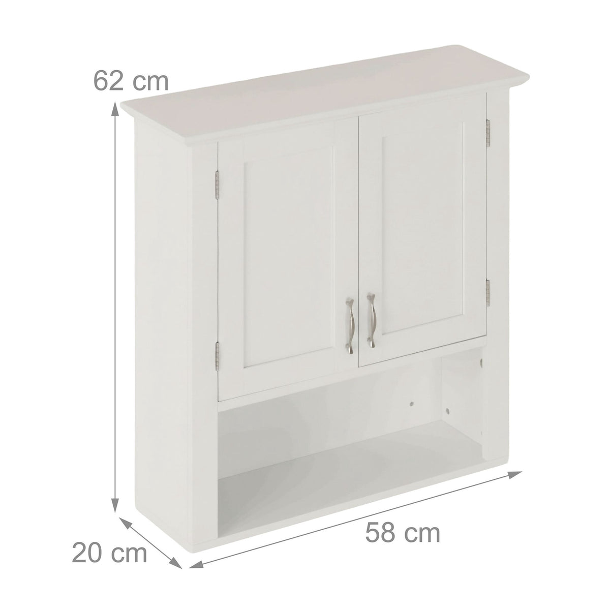 Wall Cabinet with 3 Compartments for Bathroom or Kitchen