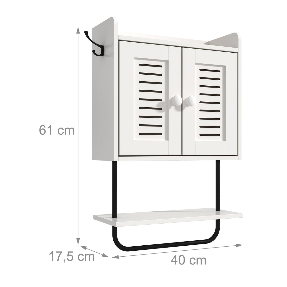Wall Cabinet with Towel Rail – Bathroom or Kitchen Storage