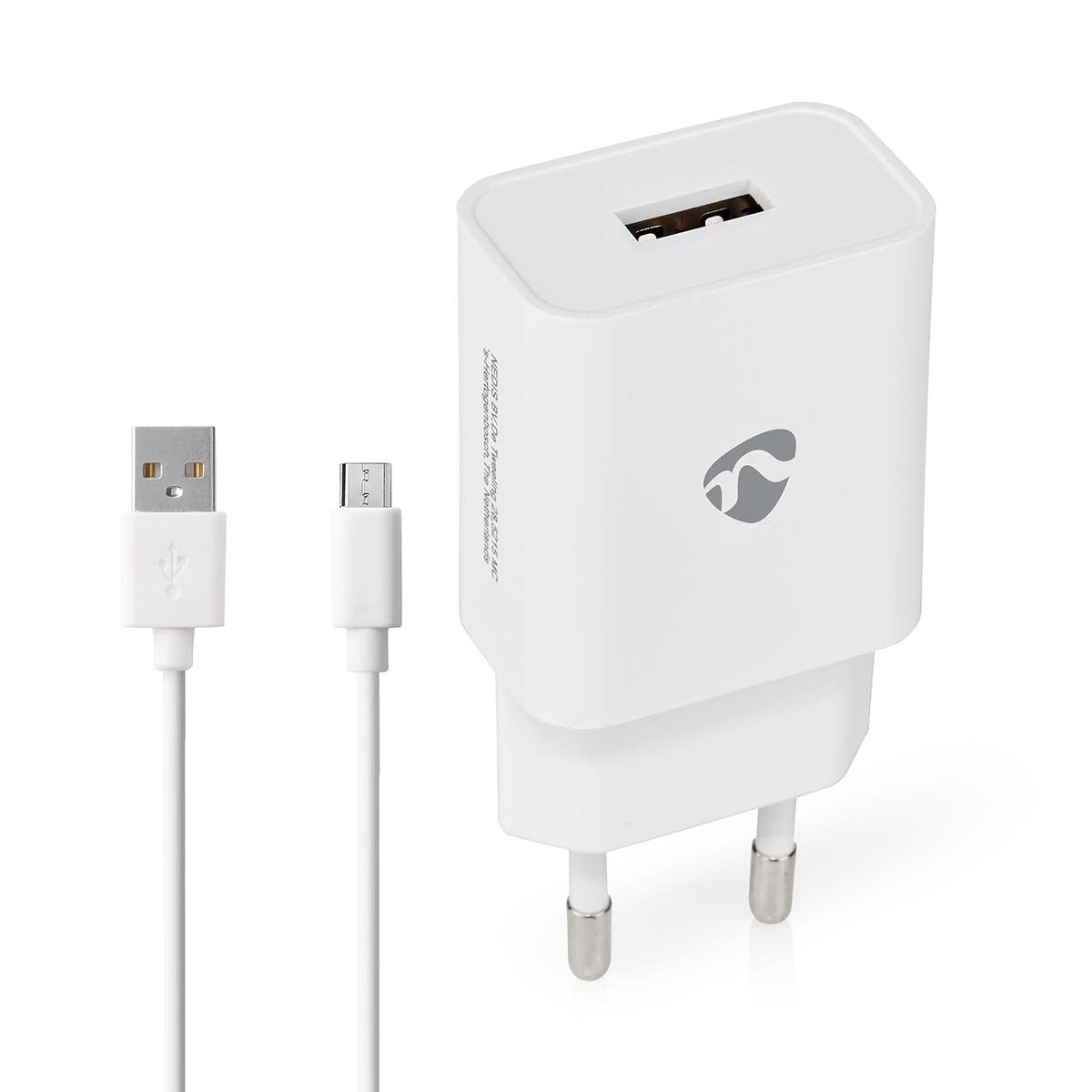 Wall Charger | 12 W| Fast charging function | 1x 2.1 A A | Number of outputs: 1 | USB-A | Micro USB (Loose) Cable | 1.00 m | Single Voltage Output