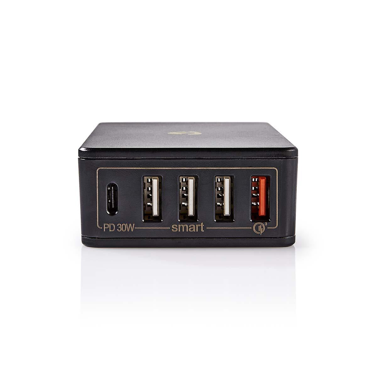 Wall Charger | 2x 3.0 A / 3x 2.4 A | Number of outputs: 5 | Port type: 1x USB-C™ / 4x USB-A | No Cable Included | 63 W | Automatic Voltage Selection