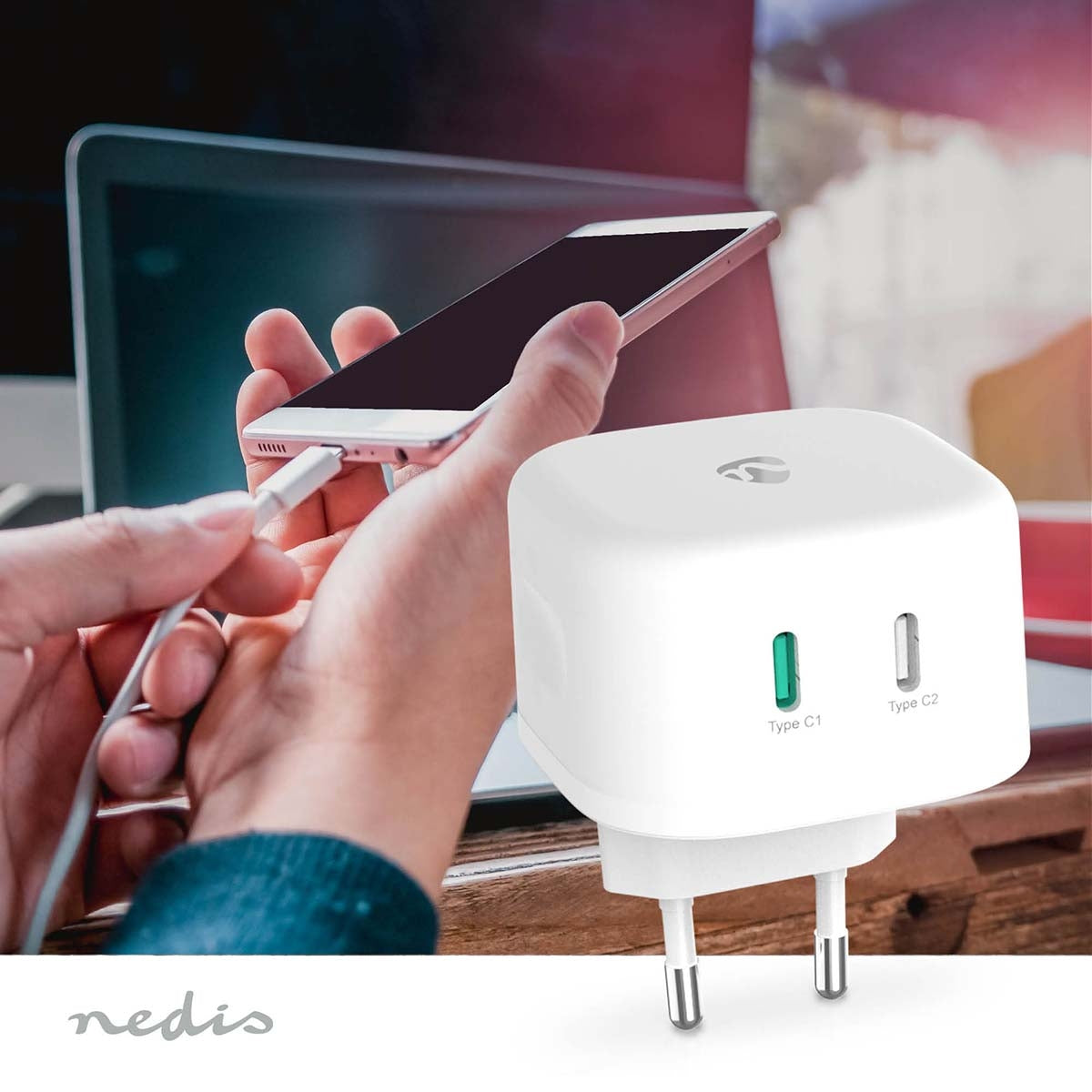 Wall Charger | 45 W| GaN | Fast charging function | 2.25 A / 3.0 A | Number of outputs: 2 | 2x USB-C™ | Automatic selection of Voltage