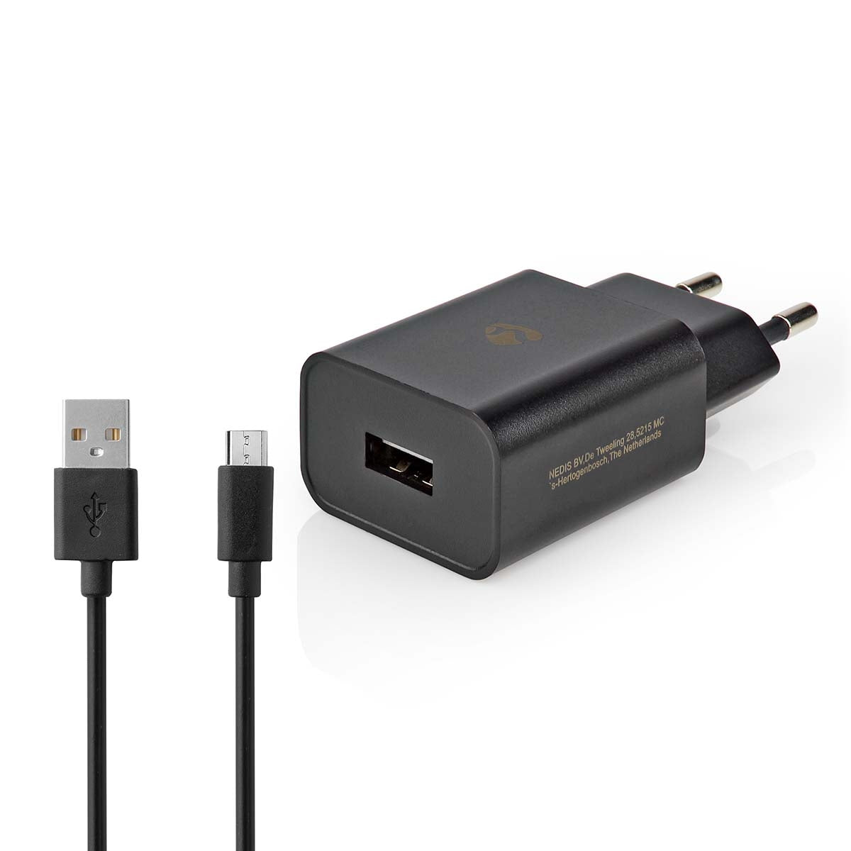 Wall Charger | 5 W| Fast charging function | 1.0 A A | Number of outputs: 1 | USB-A | Micro USB (Loose) Cable | 1.00 m | Single Voltage Output