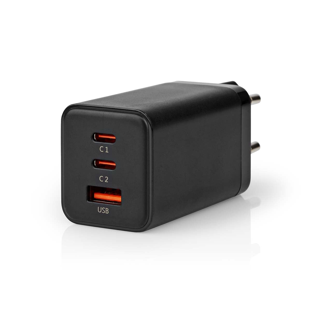 Wall Charger | 65 W| GaN | Fast charging function | 3.0 / 3.25 A A | Number of outputs: 3 | USB-A / 2x USB-C™ | Automatic selection of Voltage