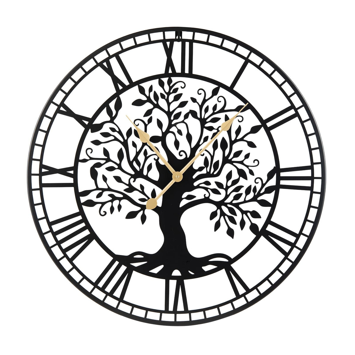 Wall Clock 27-Inch Tree of Life, Metal, Silent Quartz