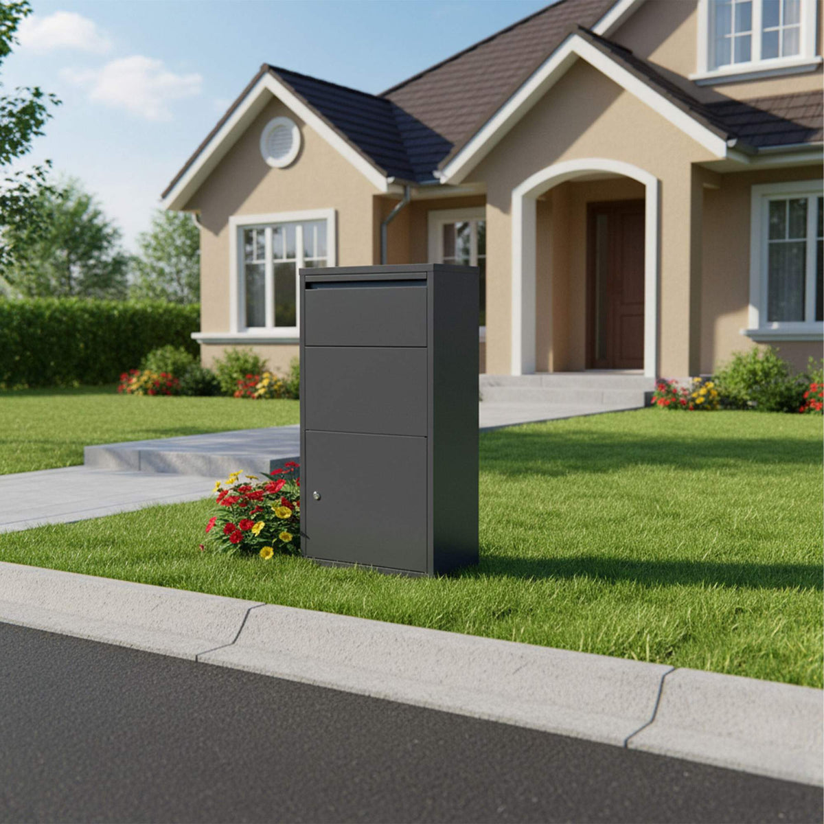 Wall & Floor Mount Letterbox, Lockable Steel Design