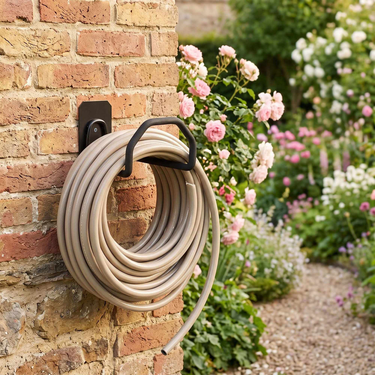 Wall Hose Holders, Set of 2 – Black, Heavy-Duty Iron