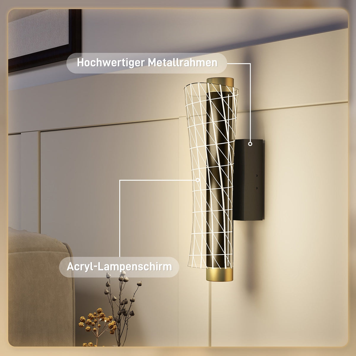Wall Lamp Set, Geometric Design, 3 Light Colors, 9W LED