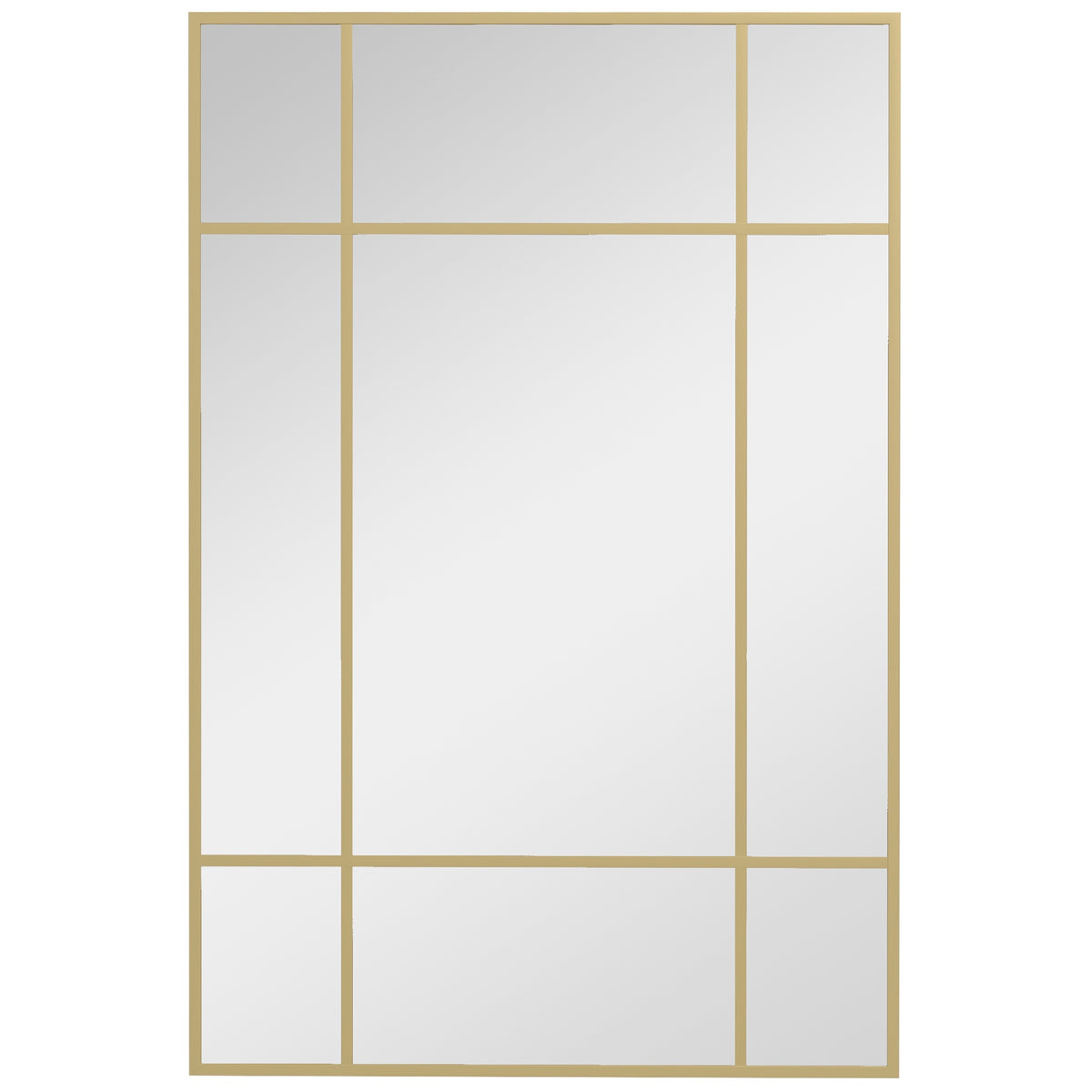 Wall Mirror with Gold Metal Frame, 90x60 cm