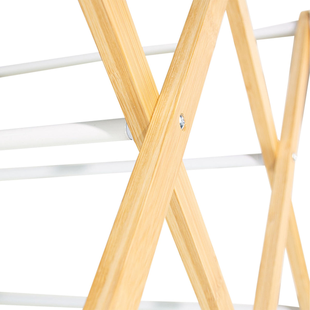 Wall-Mounted Bamboo Metal Drying Rack, Space-Saving Design