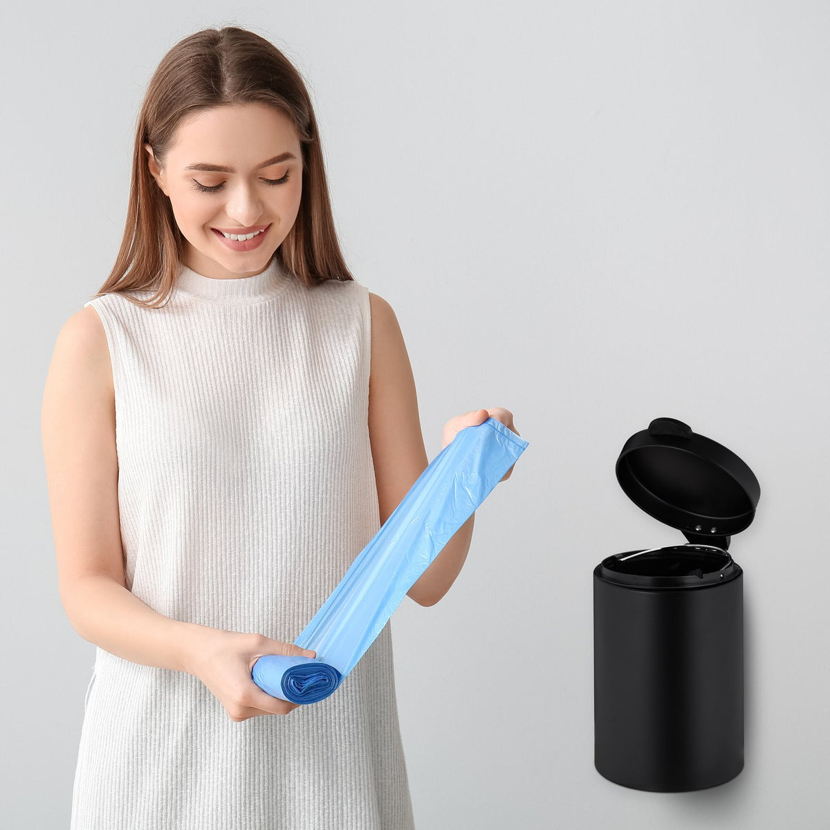 Wall Mounted Bathroom Bin, 3L, Auto-Close Lid