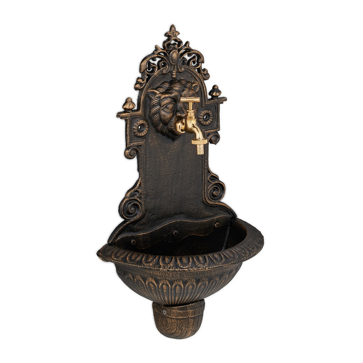 Wall-Mounted Cast Iron Garden Fountain with Tap