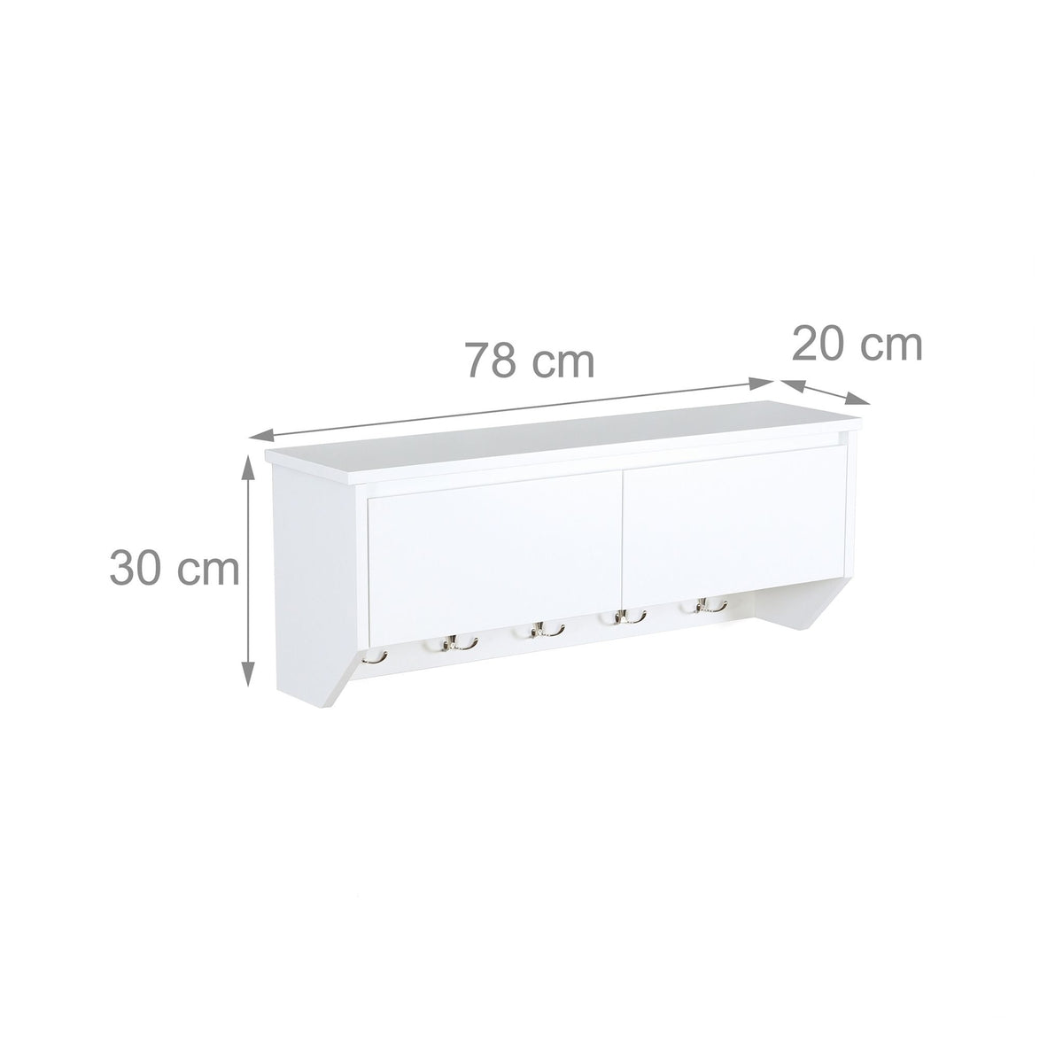 Wall-Mounted Coat Rack with 5 Hooks and Storage Shelf