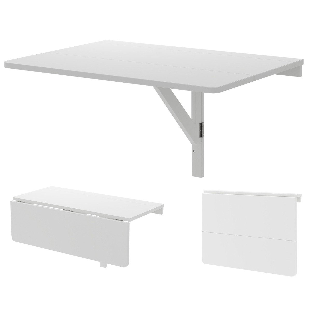 Wall-Mounted Folding Table Space Saving Kitchen Table Folding Wall Table 80 x 60 cm White