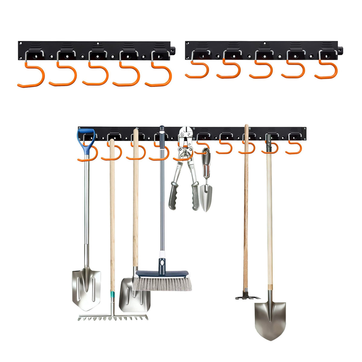 Wall-Mounted Garden Tool Holder for Garage and Workshop