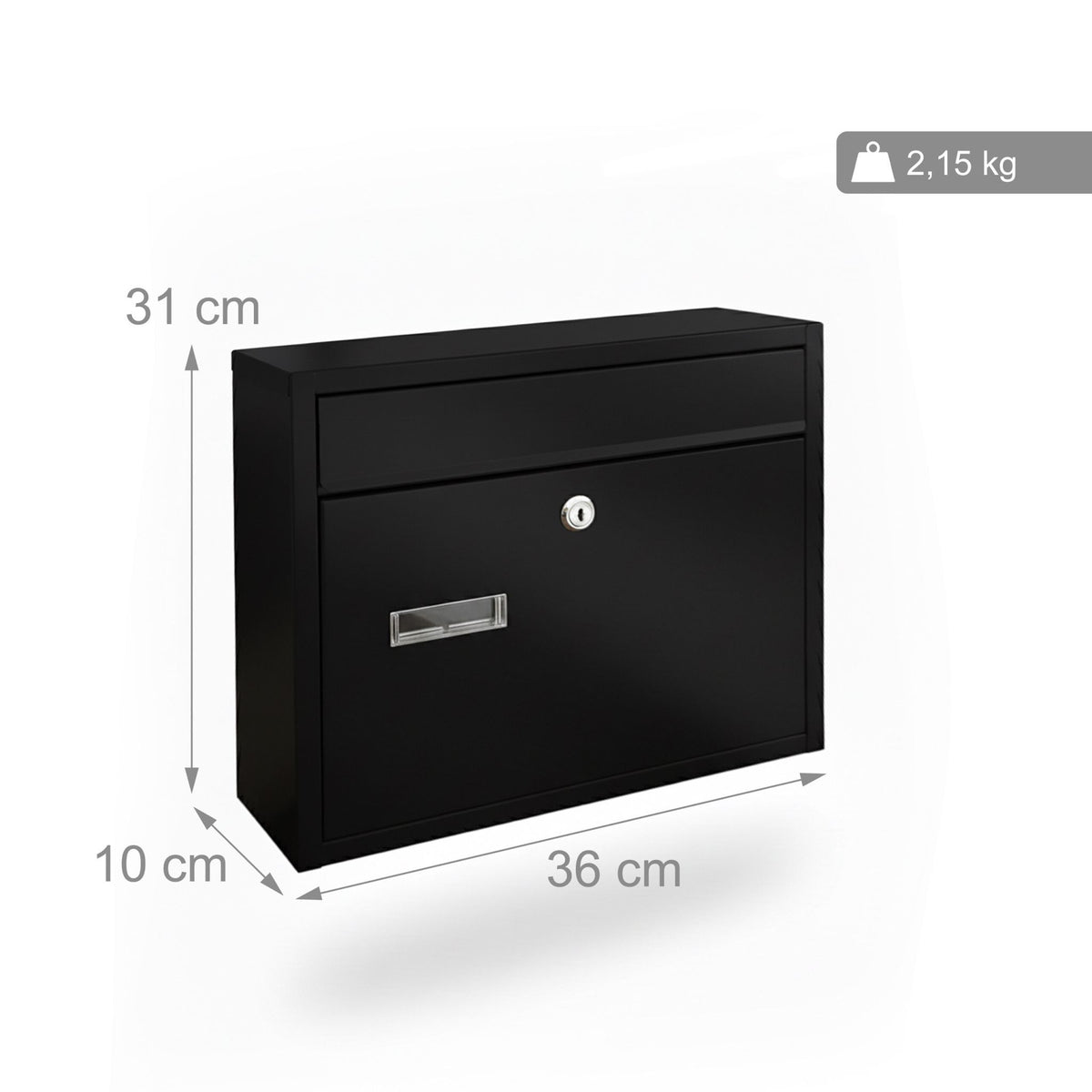 Wall-Mounted Horizontal Mailbox with Lock & Nameplate