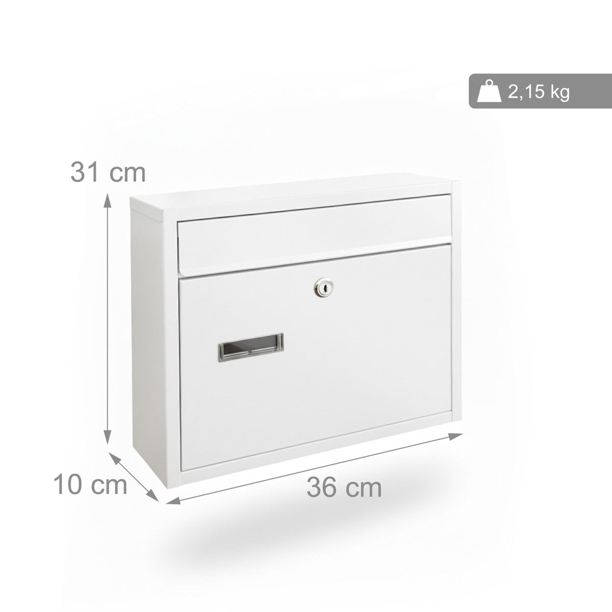 Wall-Mounted Horizontal Mailbox with Nameplate, Lockable