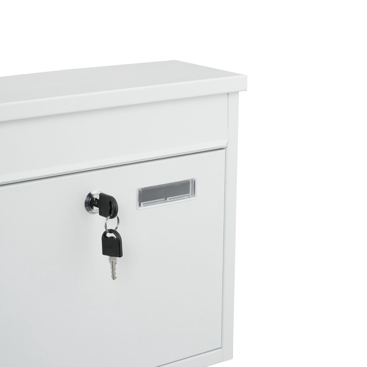 Wall-Mounted Iron Letterbox with Nameplate and Keys