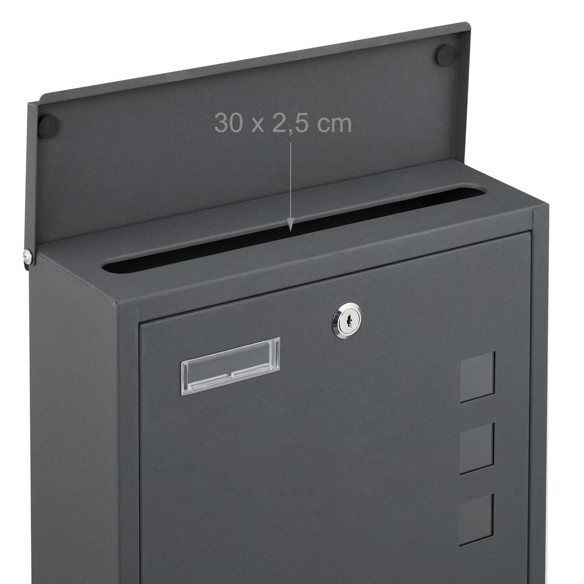 Wall-Mounted Iron Letterbox with Viewing Windows
