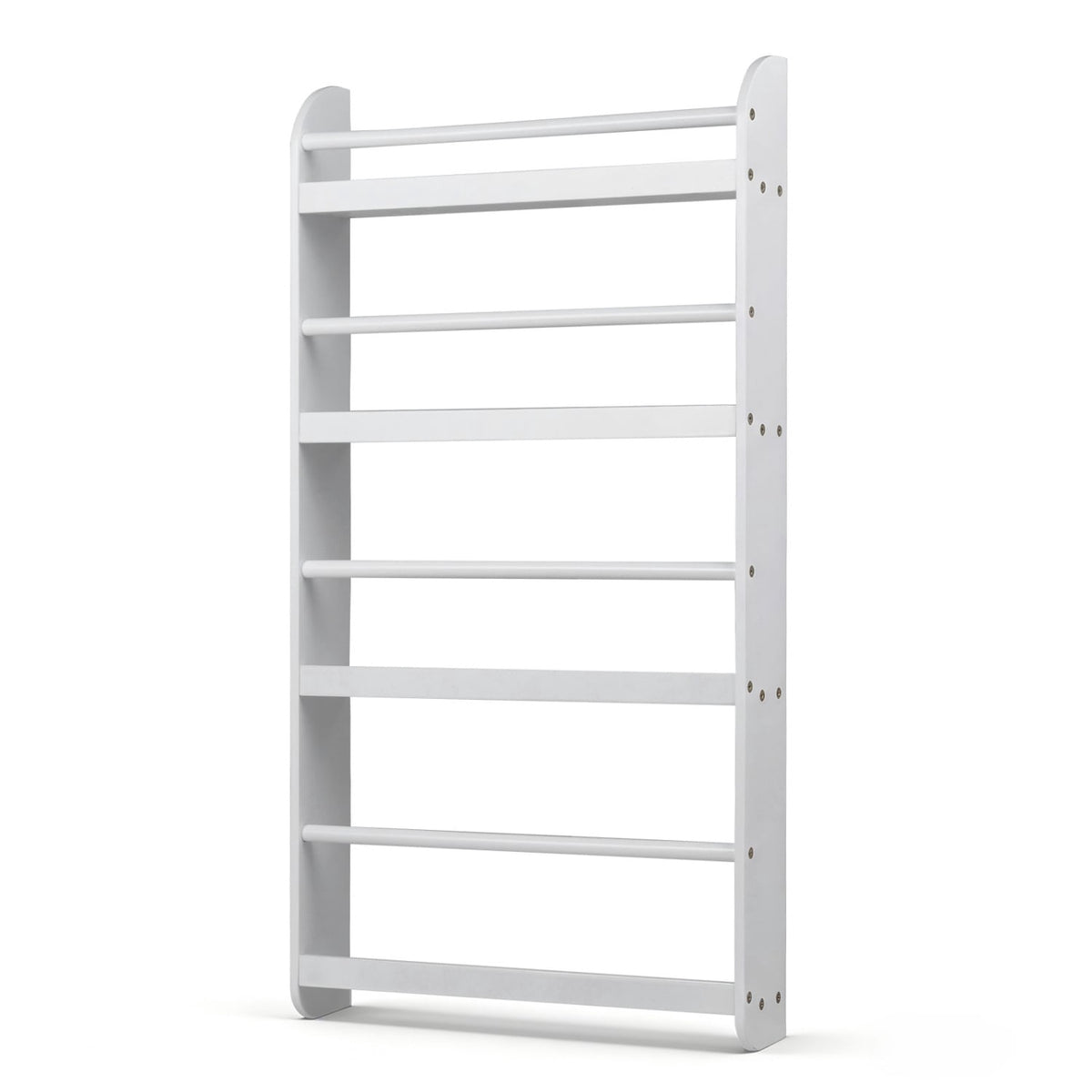 Wall-Mounted Kids Bookshelf, 4-Tier, White
