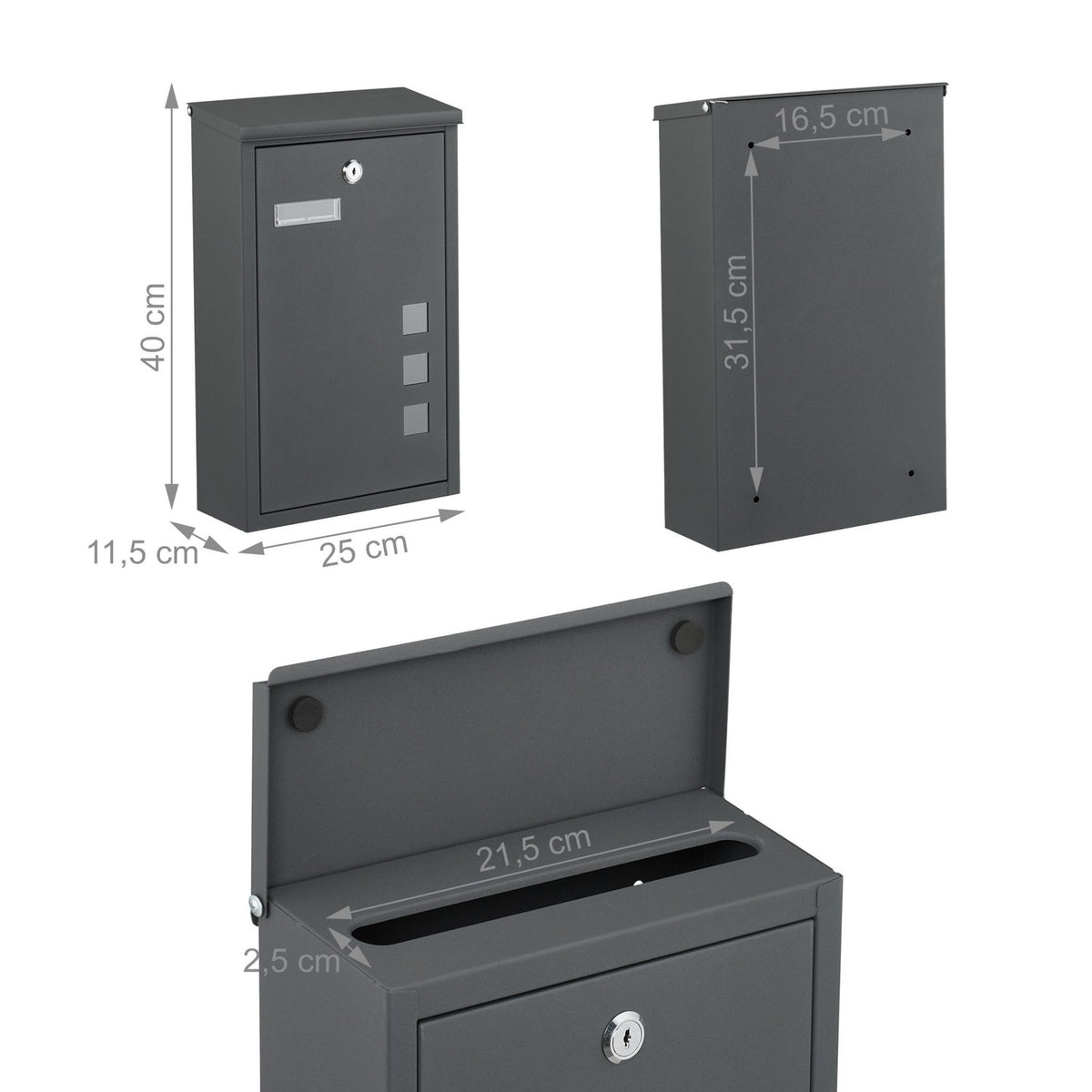 Wall-Mounted Letterbox with Viewing Windows