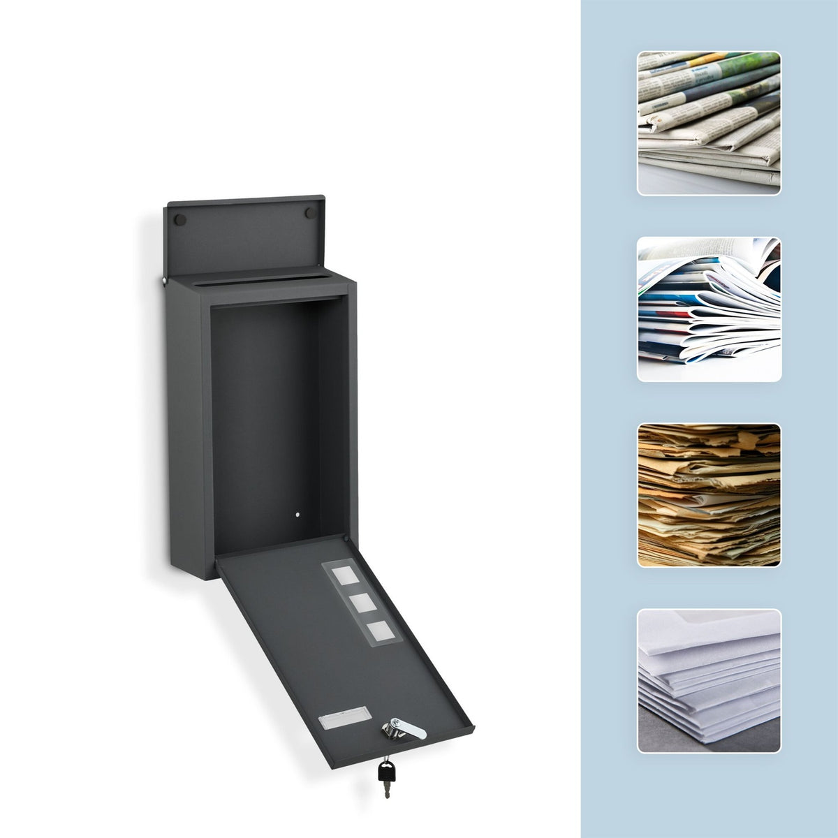Wall-Mounted Letterbox with Viewing Windows