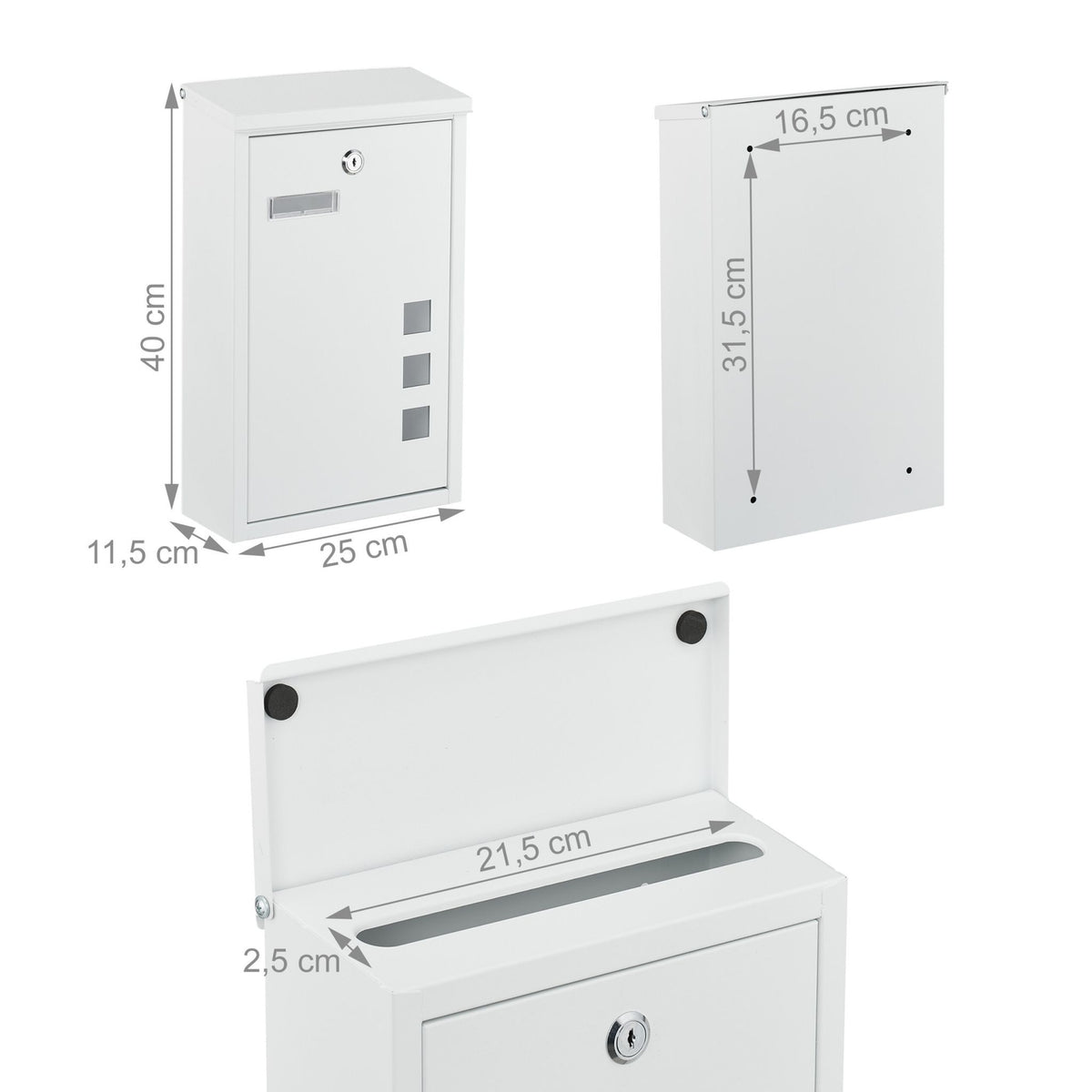 Wall-Mounted Letterbox with Viewing Windows