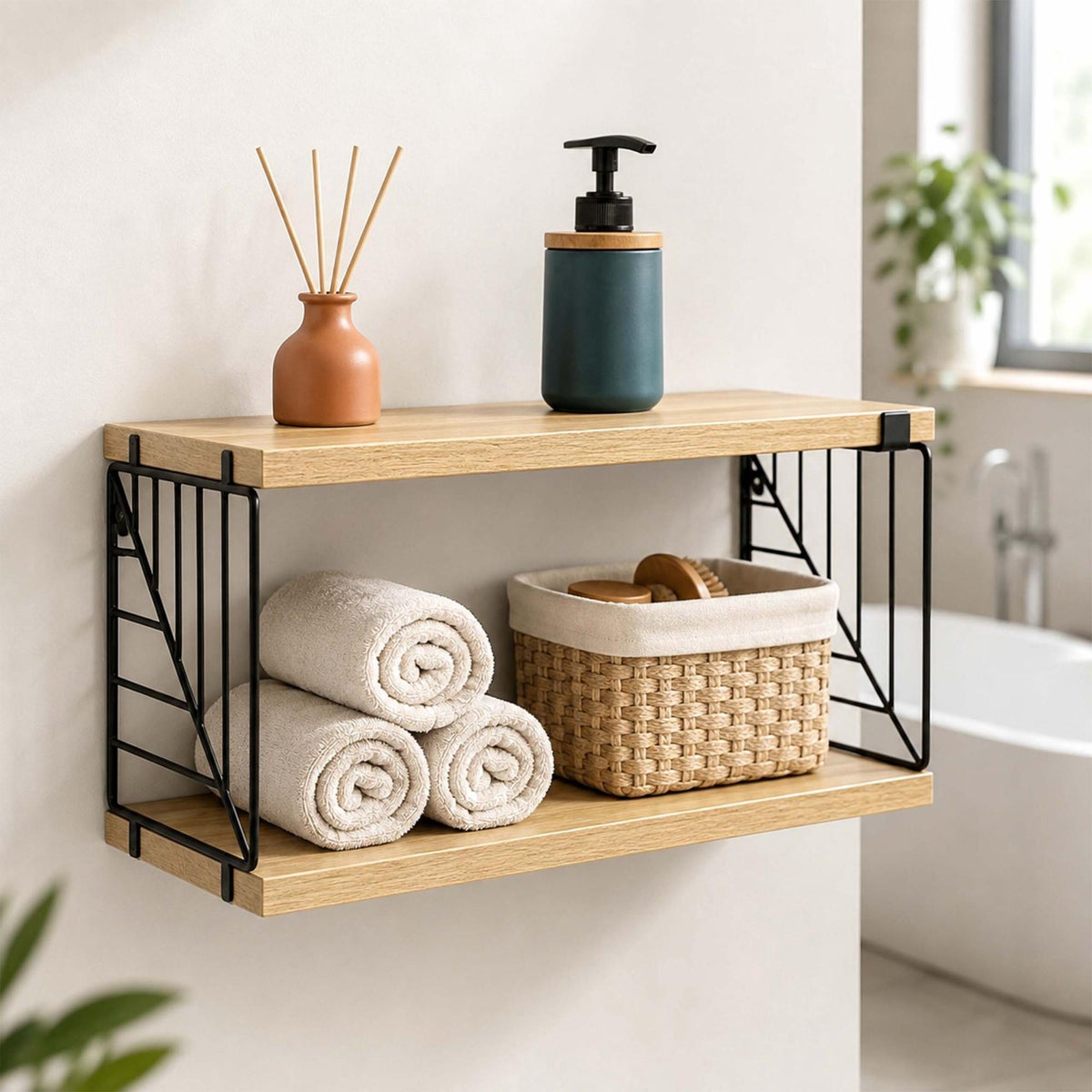 Wall-Mounted MDF Shelves Set, 3-Piece, Various Sizes