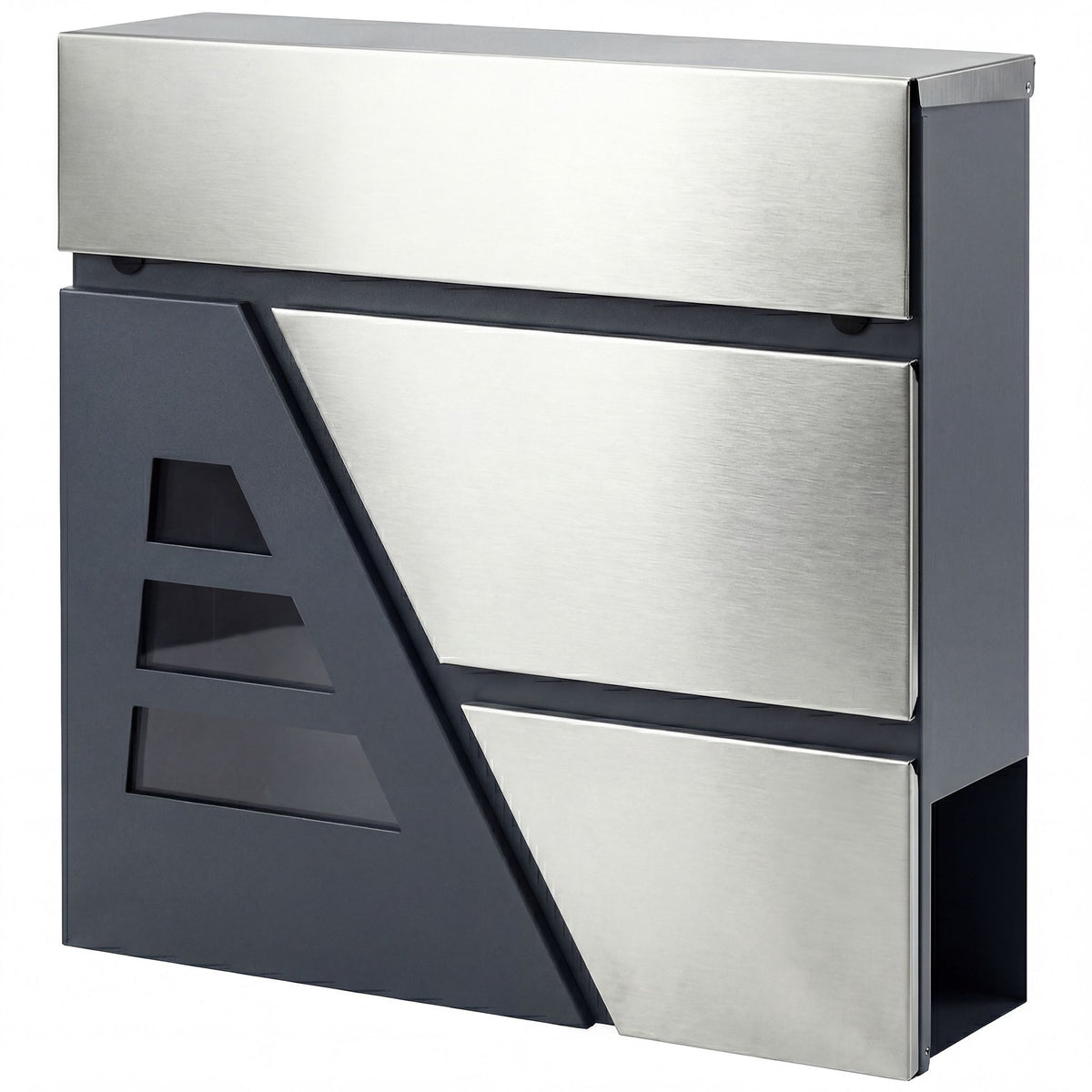 Wall-Mounted Mailbox, 13L, Quiet Close, Dark Grey