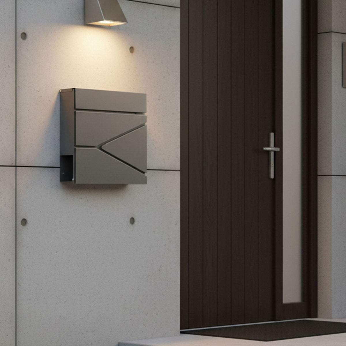 Wall-Mounted Mailbox with Newspaper Slot and Rain Canopy