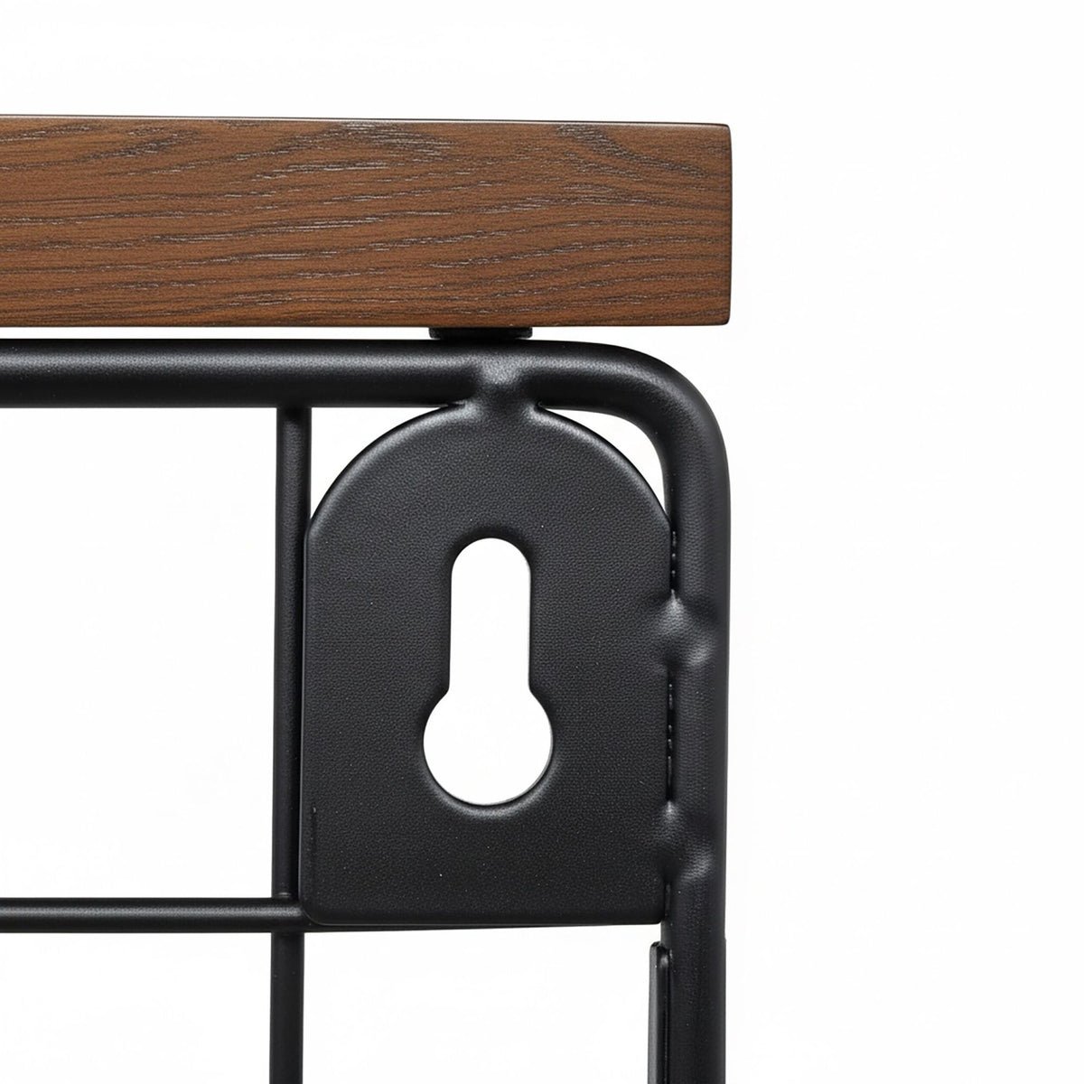 Wall-Mounted Metal Fruit Rack with Wood-Effect Shelf