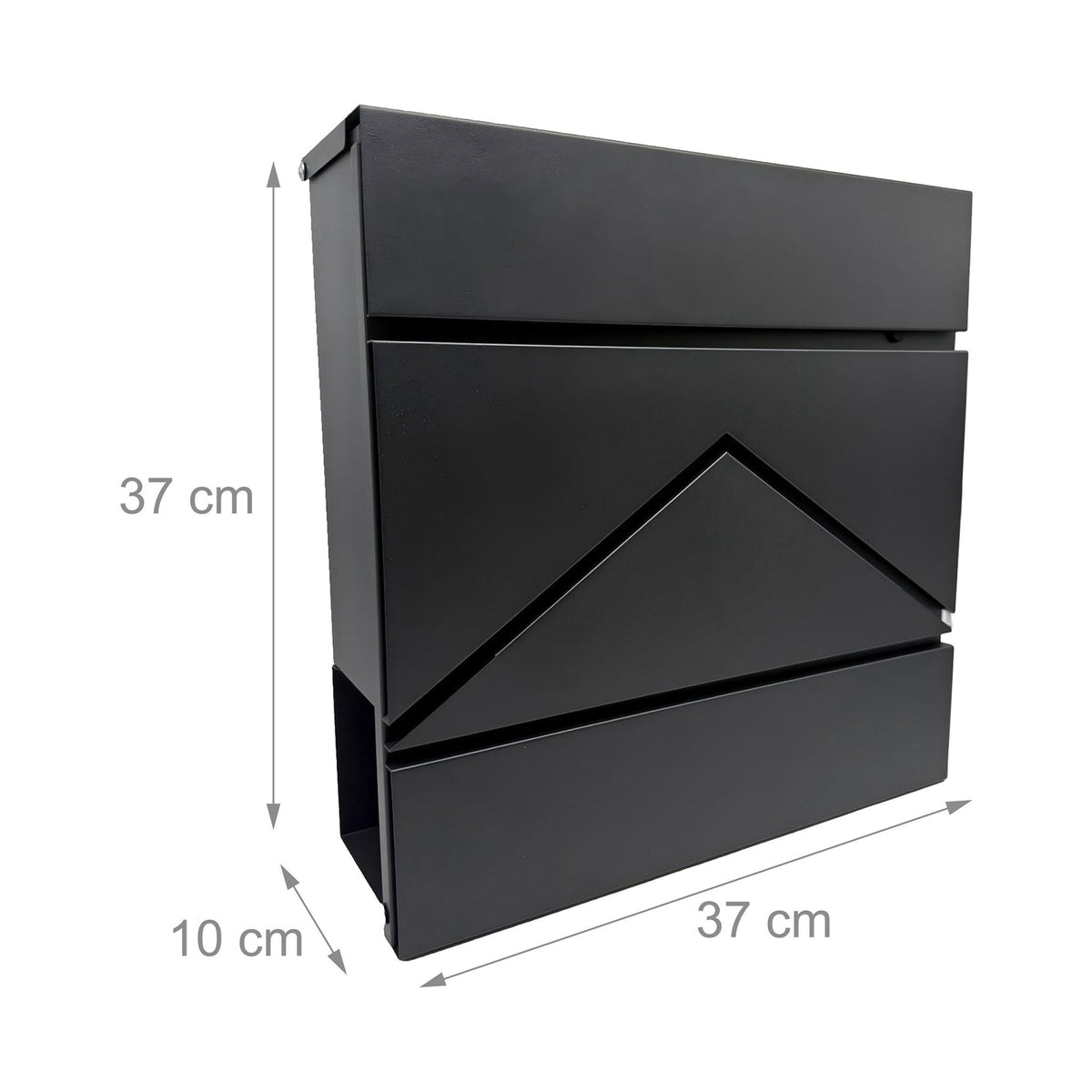 Wall-Mounted Metal Postbox with Newspaper Holder