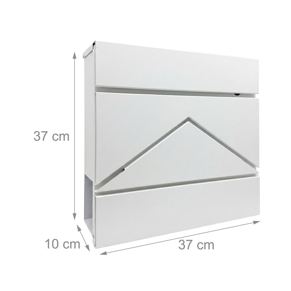Wall-Mounted Metal Postbox with Newspaper Holder, White