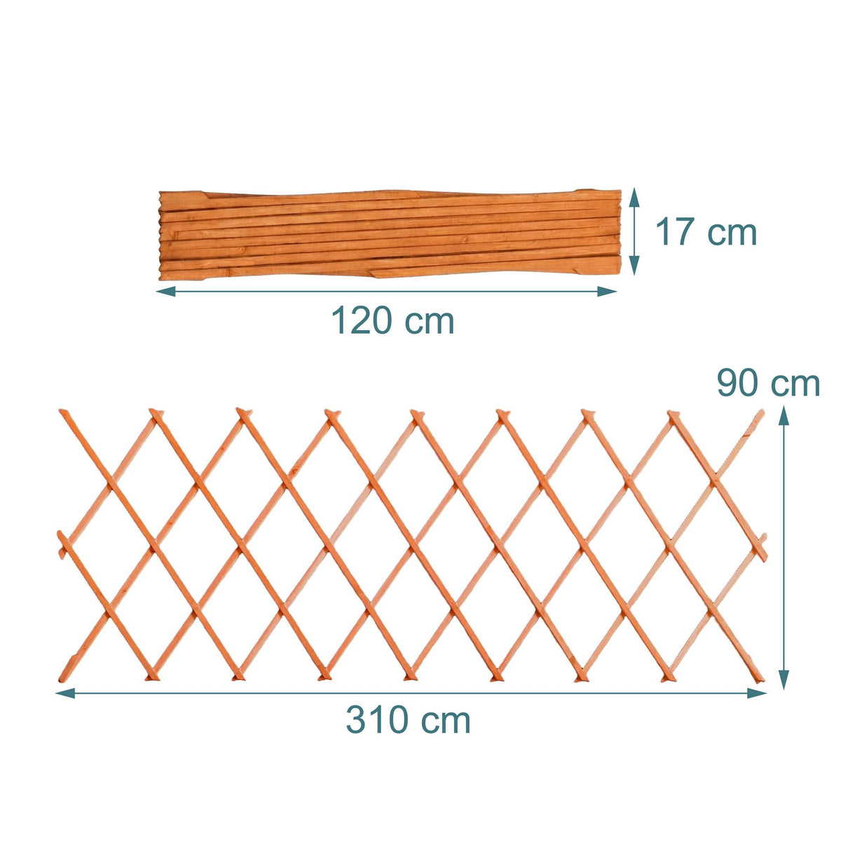 Wall-Mounted Plant Trellis Set, 3-Piece Extendable Wood