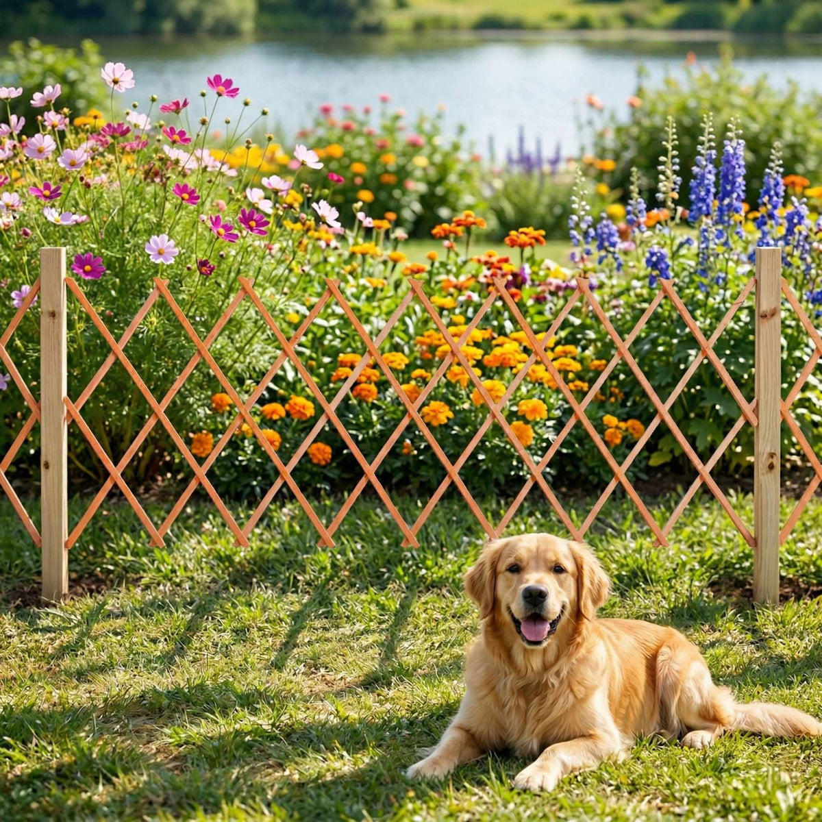 Wall-Mounted Plant Trellis Set, 3-Piece Extendable Wood