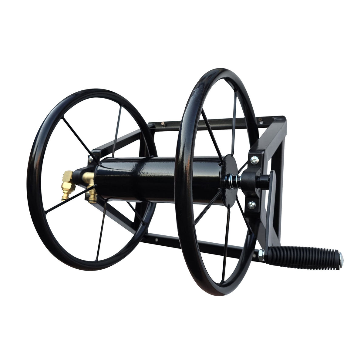 Wall-Mounted Stainless Hose Reel with Adapter