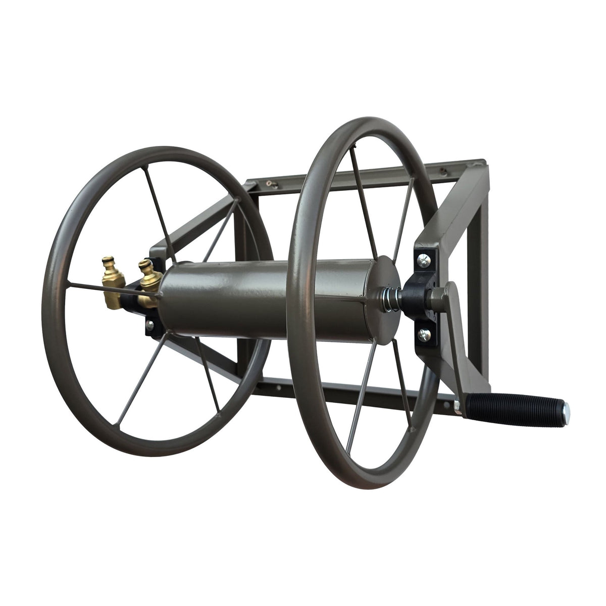 Wall-Mounted Stainless Steel Hose Reel with Adapter