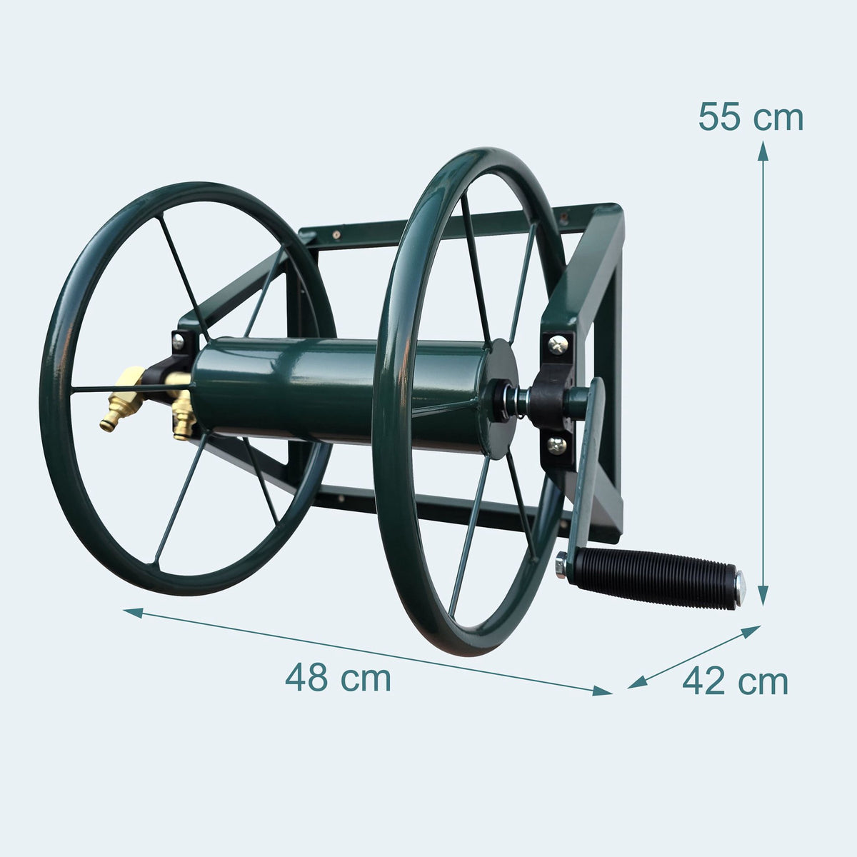 Wall-Mounted Stainless Steel Hose Reel with Adapter