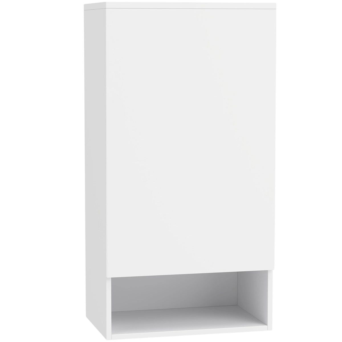 Wall-Mounted White Bathroom Cabinet with Adjustable Shelves