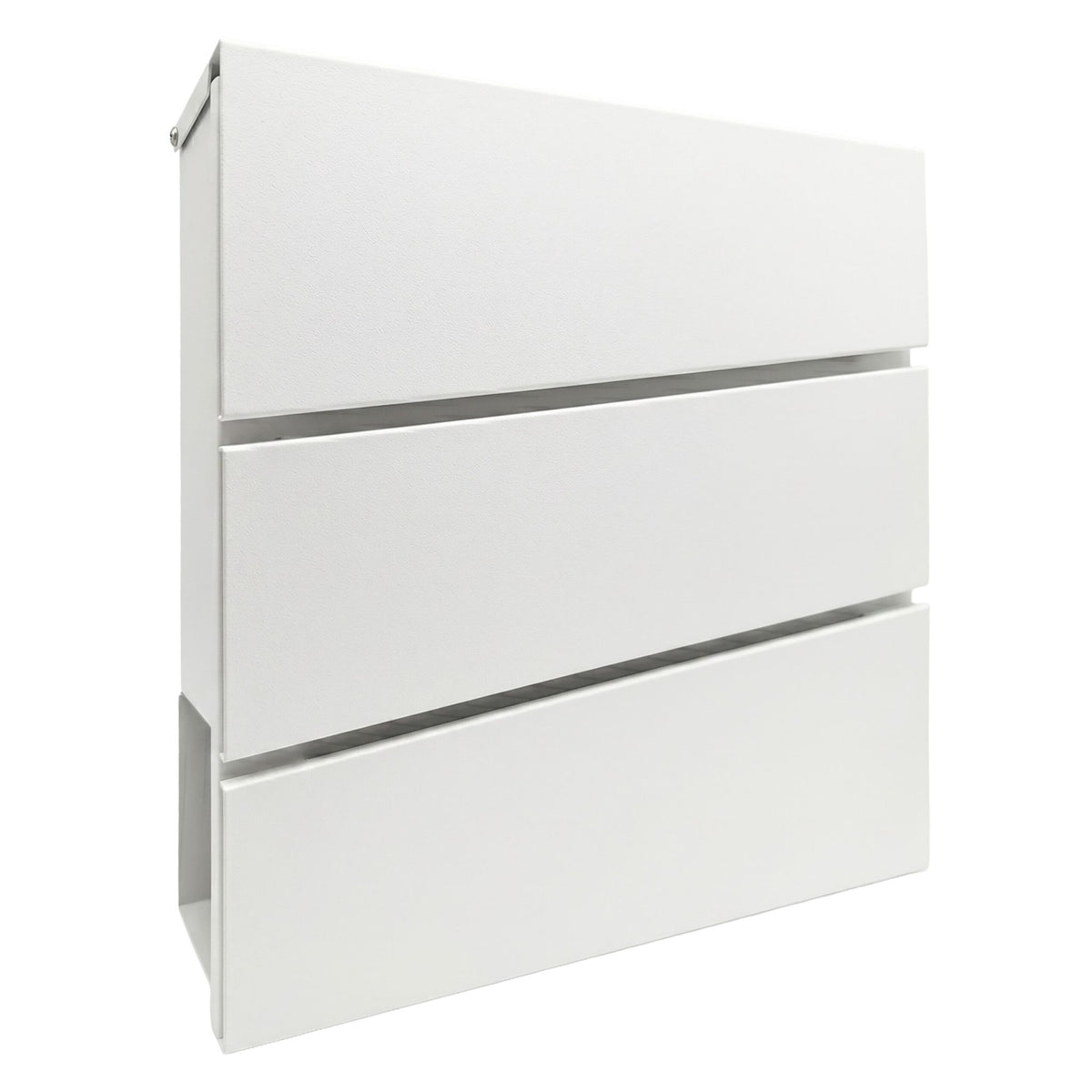 Wall-Mounted White Letterbox with Magazine Holder
