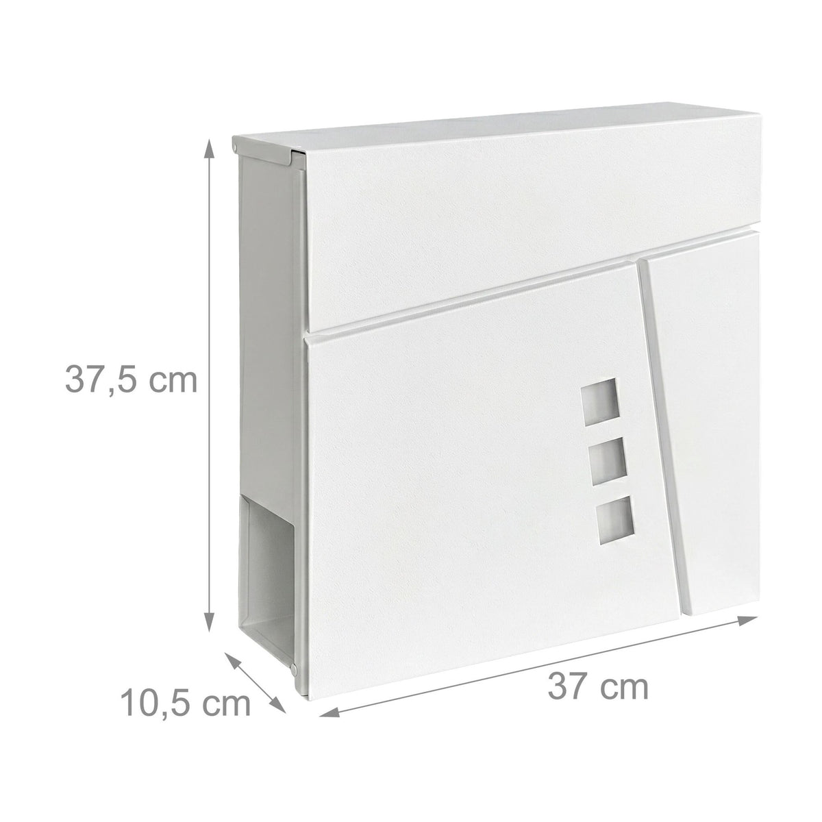 Wall-Mounted White Mailbox with Newspaper Holder