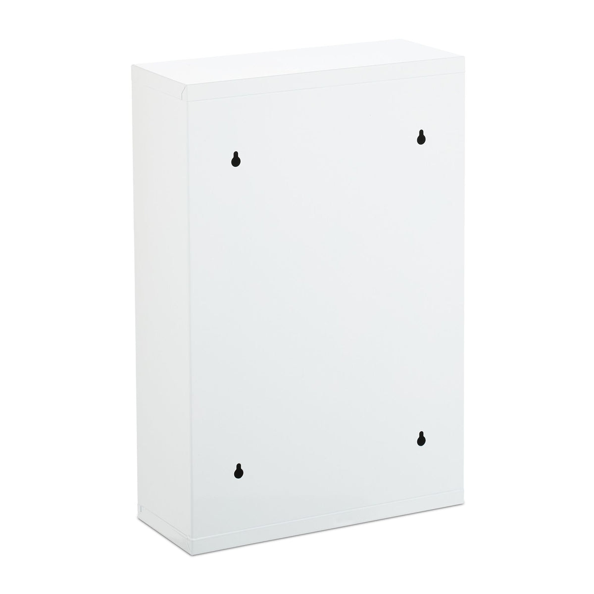 Wall-Mounted White Steel Medicine Cabinet with Lock