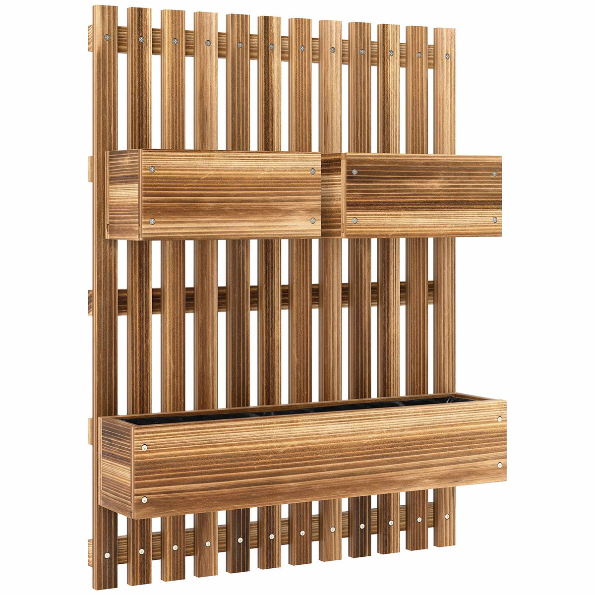 Wall-Mounted Wooden Planter Set, 60 x 16 x 80 cm