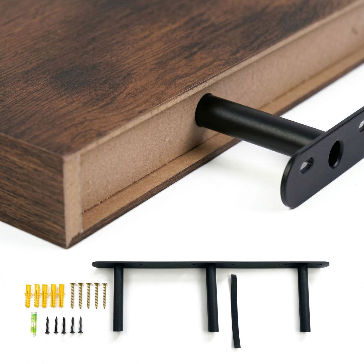 Wall Shelf with Metal Bracket – Living Room or Kitchen